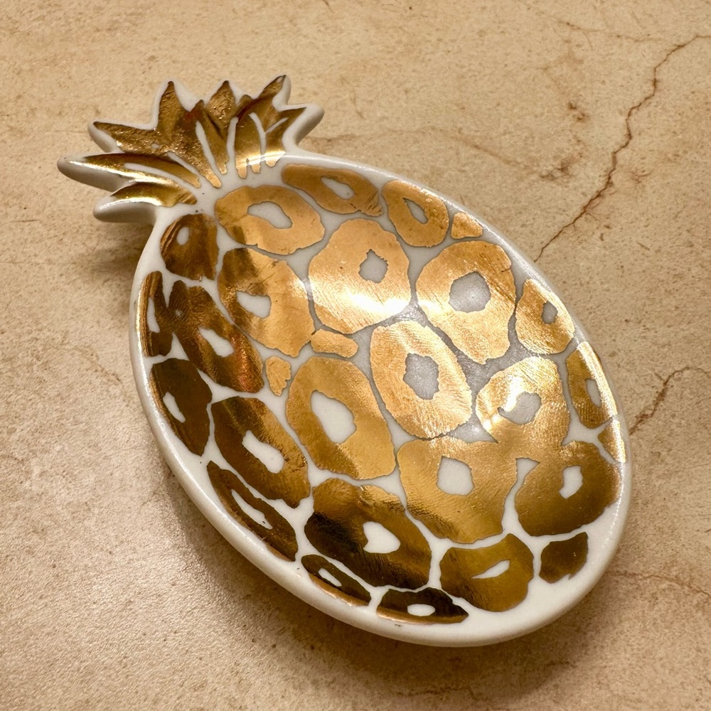 Lilly Pulitzer Porcelain Gold Metallic Tray